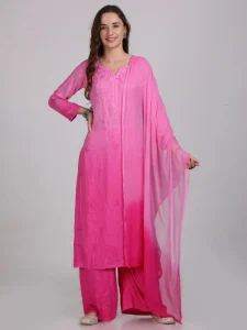 Reyon Plazo Set with Dupatta