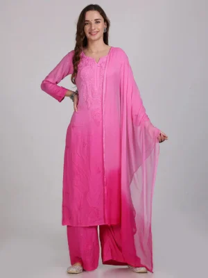 Reyon Plazo Set with Dupatta