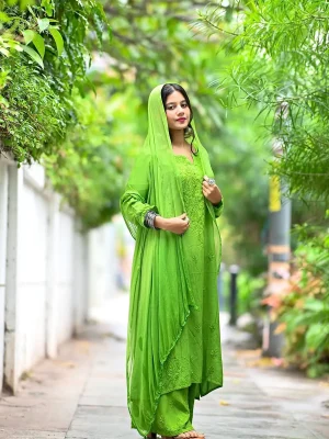 Reyon Plazo Set with Dupatta